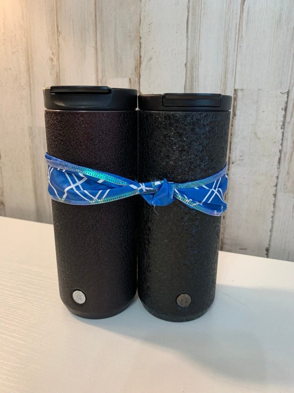 Starbucks Travel Tumbler Black Flip-Top Lids 12 oz Set of 2